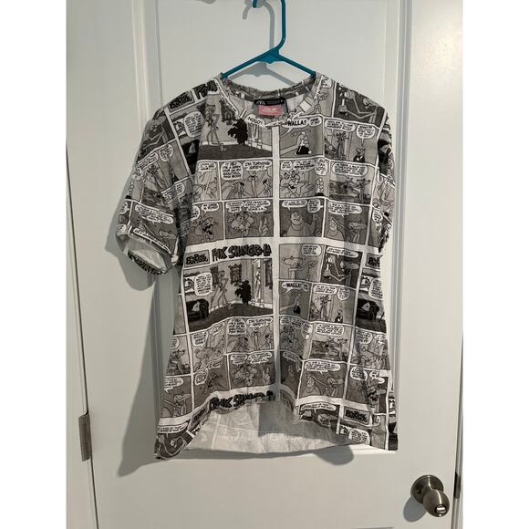 Zara Tops - Zara MGM Pink Panther white/gray/black Comic Cotton Tee Sz mesium